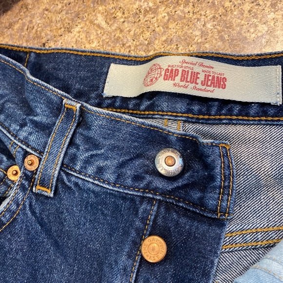 Gap Blue Button Fly Jeans Special Denim Straight Fit Tag Says W32 L30 - Picture 3 of 16